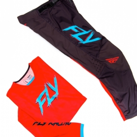 KIT CALCA CAMISA FLY KINETIC MESH RAVE VERMELHO PRETO MINT