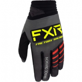 LUVA FXR RACING PRIME MX GREY BLACK HIVIS