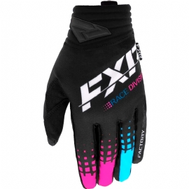 LUVA FXR RACING PRIME MX BLACK BLUE PINK