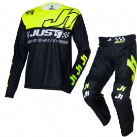 KIT CALCA CAMISA JUST1 J COMMAND PRETO AMARELO FLUOR