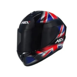 CAPACETE ASX DRAKEN UK BRILHO PRETO VERMELHO AZUL