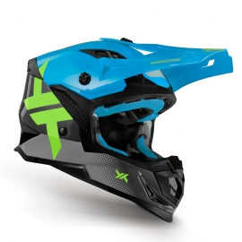 CAPACETE MATTOS RACING ATOMIC ICON AZUL AMARELO FLUOR CINZA