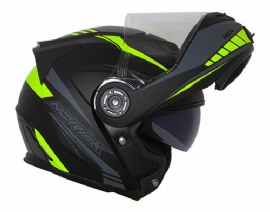 CAPACETE NORISK ROUTE FF345 MOTION MATTE BLACK HI VIZ YELLOW