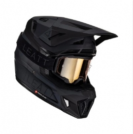 CAPACETE LEATT MOTO 75 C/ OCULOS PRETO CINZA