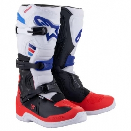 BOTA ALPINESTARS TECH 3 BRANCO VERMELHO AZUL ESCURO