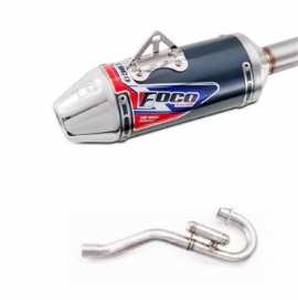 ESCAPAMENTO CRF250F STRONG F1 AZUL ALTO BRILHO COMPLETO FOCO RACING