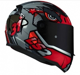 CAPACETE LS2 RAPID FF353 BADASS KHAN GREY RED