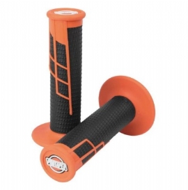 MANOPLA PRO TAPER CLAMP ON 1/2 WAFFLE GRIP LARANJA PRETO