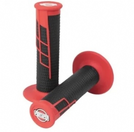 MANOPLA PRO TAPER CLAMP ON 1/2 WAFFLE GRIP VERMELHO PRETO
