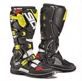 BOTA SIDI CROSSFIRE 3 BRANCO PRETO AMARELO FLUOR