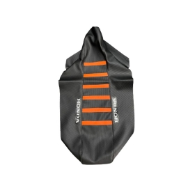 CAPA BANCO XR250 TORNADO PRETA TIRAS LARANJAS HIBISCO