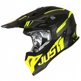 CAPACETE JUST1 J39 STARS PRETO FLUO AMARELO TITANIO
