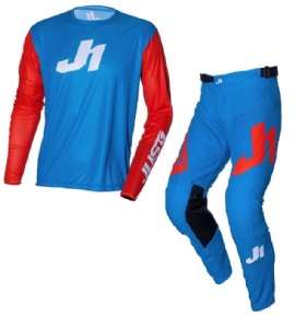 KIT CALCA CAMISA JUST1 J ESSENTIAL AZUL VERMELHO BRANCO