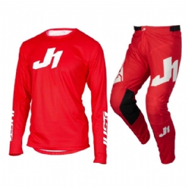 KIT CALCA CAMISA JUST1 J ESSENTIAL VERMELHO SOLIDO