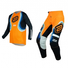 KIT CALCA CAMISA ASW CONCEPT WAFFLE LARANJA PRETO AZUL