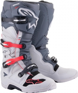 BOTA ALPINESTARS TECH 7 NEW ENDURO CINZA CLARO CINZA ESCURO VERMELHO