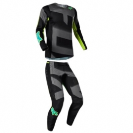 KIT CALCA CAMISA FOX 360 RKANE CINZA AMARELO