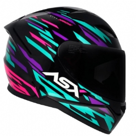 CAPACETE ASX CITY ARROW BRILHO PRETO TIFFANY ROXO
