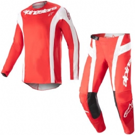 KIT CALCA CAMISA ALPINESTARS TECHSTAR ARCH 23 VERMELHO BRANCO