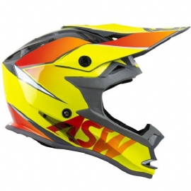 CAPACETE ASW FUSION HUBBLE AMARELO LARANJA CINZA