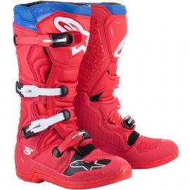 BOTA ALPINESTARS TECH 5 VERMELHO BRIGHT AZUL ALPINE