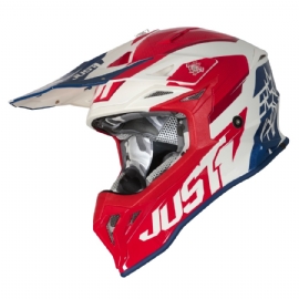 CAPACETE JUST1 J39 STARS VERMELHO AZUL BRANCO