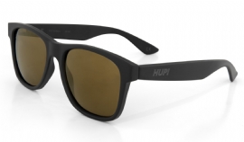 OCULOS HUPI BRILE PRETO FOSCO LENTE DOURADO