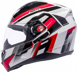 CAPACETE BIEFFE B 40 VTOUR BRANCO PEROLA VERMELHO