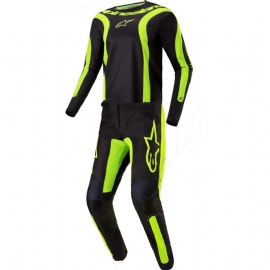 KIT CALCA CAMISA ALPINESTARS FLUID LURV 24 PRETO AMARELO FLUO