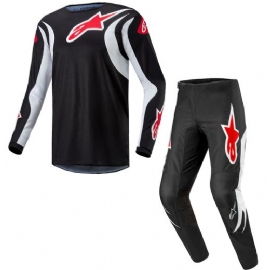 KIT CALCA CAMISA ALPINESTARS FLUID LUCENT 24 PRETO BRANCO