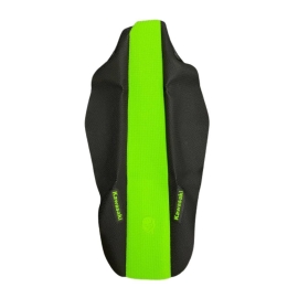 CAPA BANCO KXF250 13/16 KXF450 12/15 ULTRA GRIP COLORS COSTURADA PRETO CENTRO VERDE C/ ETIQUETA ZOMBIE
