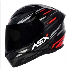 CAPACETE ASX CITY ARROW BRILHO PRETO GRAFITE VERMELHO
