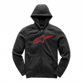 MOLETOM ALPINESTARS AGELESS II ZIP HOODIE PRETO VERMELHO