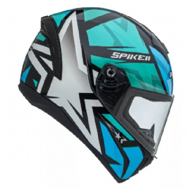 CAPACETE PEELS SPIKE II 1ST PRETO VERDE AGUA