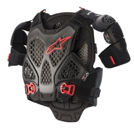 COLETE ALPINESTARS A6 CHEST PROTECTOR PRETO ANTHRACITE VERMELHO