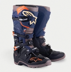 BOTA ALPINESTARS TECH 7 NEW ENDURO DRYSTAR IMPERMEAVEL PRETO AZUL ESCURO CINZA