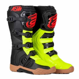 BOTA ASW IMAGE ENDURO PRETO AMARELO FLUO VERMELHO