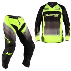 KIT CALCA CAMISA MATTOS RACING CREATION AMARELO FLUOR