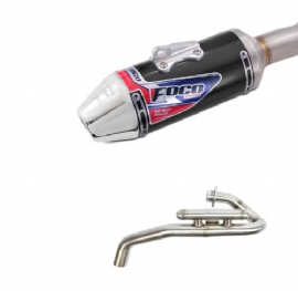 ESCAPAMENTO CRF250F STRONG F1 PRETO ALTO BRILHO COMPLETO FOCO RACING