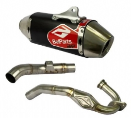 ESCAPAMENTO CRF250F COMPLETO BELPARTS NOVO BHP PRO SHORT PRETO