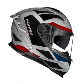 CAPACETE NORISK STRADA II EVOQUE SILVER RED BLUE