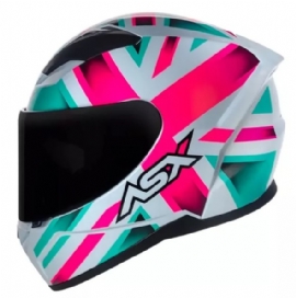 CAPACETE ASX CITY KINGDOM BRILHO BRANCO ROSA TIFFANY