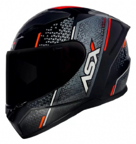 CAPACETE ASX CITY STORM BRILHO PRETO CINZA VERMELHO