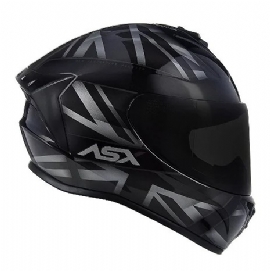 CAPACETE ASX DRAKEN UK BRILHO PRETO CINZA