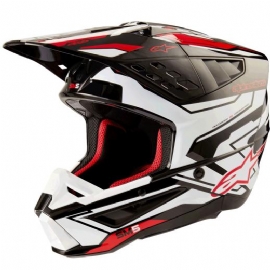 CAPACETE ALPINESTARS SM5 ACTION 2 PRETO BRANCO VERMELHO