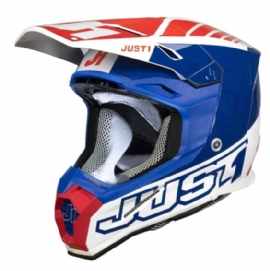 CAPACETE JUST1 J22F DYNAMO AZUL VERMELHO BRANCO
