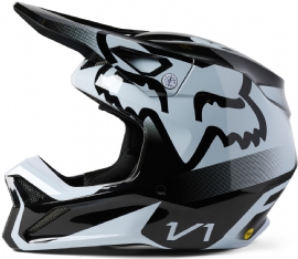 CAPACETE FOX V1 LEED PRETO BRANCO