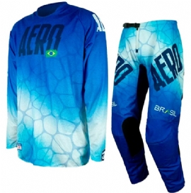 KIT CALCA CAMISA ASW IMAGE RIGOR RICO ROMANIACS 1 AZUL BRANCO