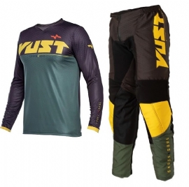KIT CALCA CAMISA VUST HEXAGON VERDE MARROM AMARELO