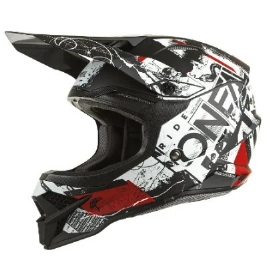 CAPACETE ONEAL 3SERIES SCARZ BLACK WHITE RED
